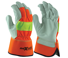 MAXISAFE GLOVES RIGGER REFLECTIVE SAFETY CUFF MED 